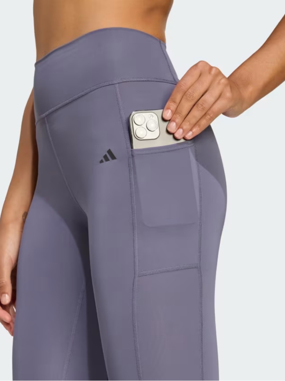 NWOT Adidas OPTIMÉ Full Length Purple Leggings w/ Side Pocket | Size Medium